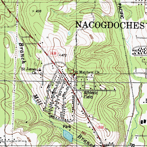 Topographic Map of Saint Matthew Church, TX