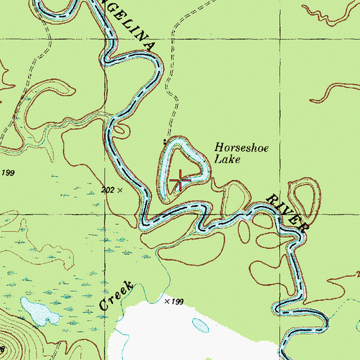 Topographic Map of Horseshoe Lake, TX