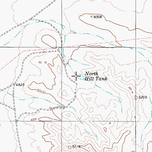 Topographic Map of North Hill Tank, TX