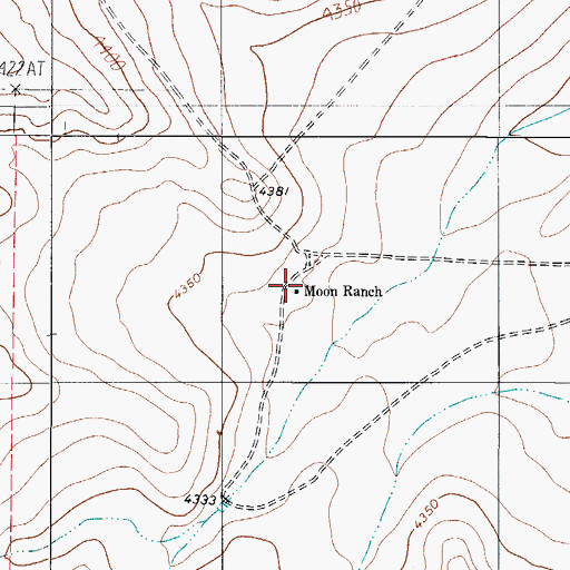 Topographic Map of Moon Ranch, TX