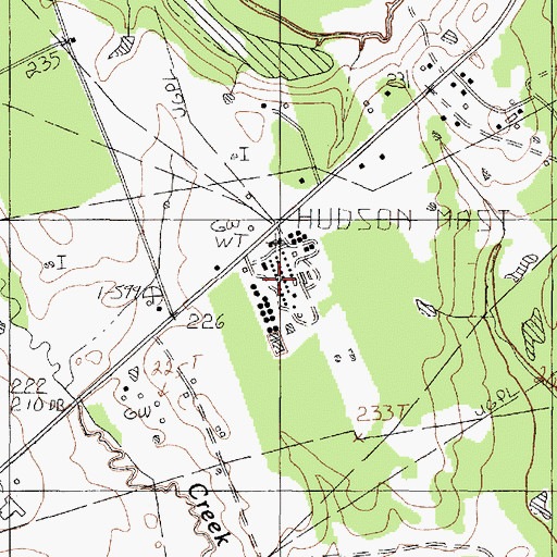 Topographic Map of Hudson Mast, TX