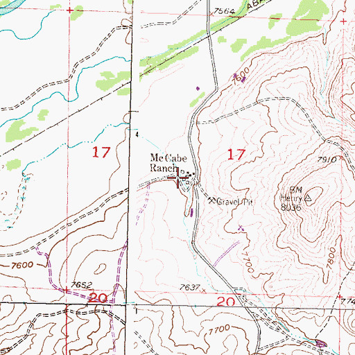 Topographic Map of McCabe Ranch, CO