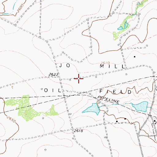 Topographic Map of Jo Mill Oil Field, TX