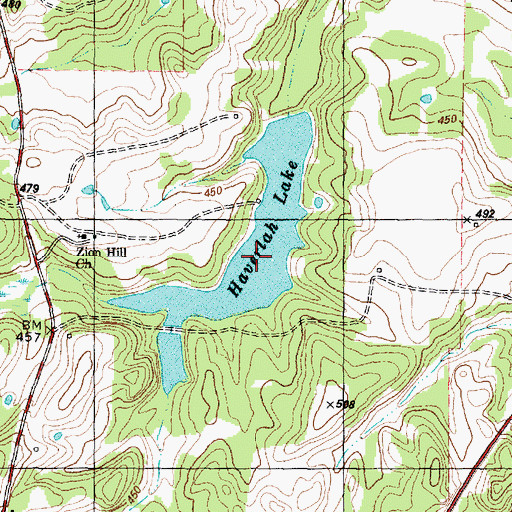 Topographic Map of Haverlah Lake, TX
