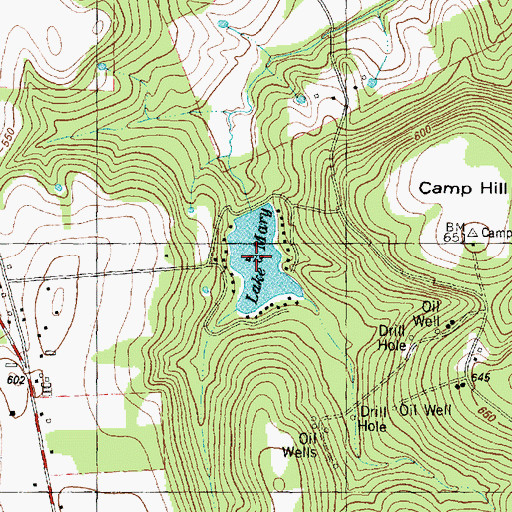 Topographic Map of Lake Mary, TX