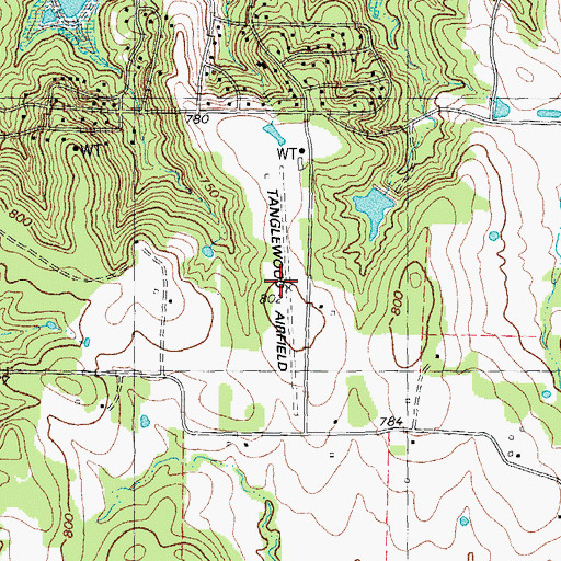 Topographic Map of Diamond J Airport, TX