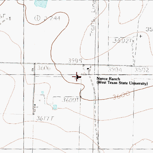 Topographic Map of Nanace Ranch, TX