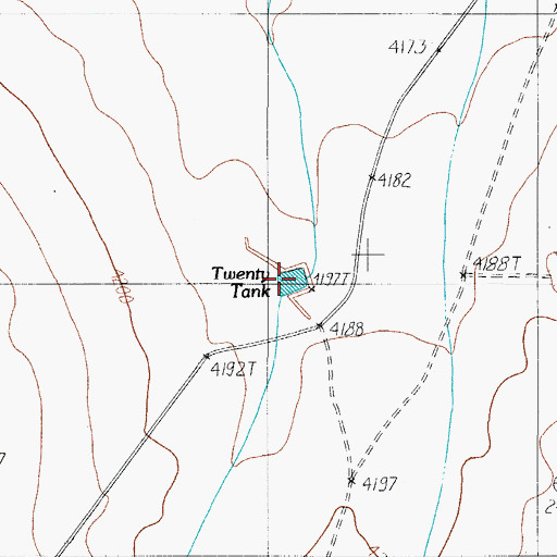 Topographic Map of Twenty Tank, TX