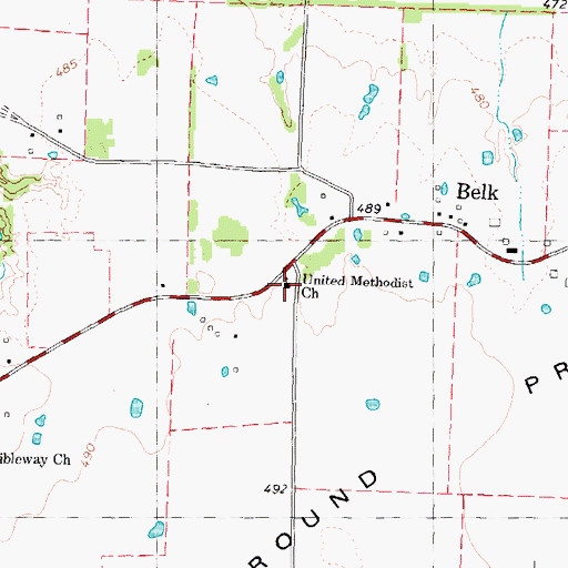 Topographic Map of United Methodist Church, TX