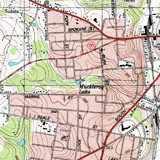 Topographic Map of Muckleroy Lake, TX