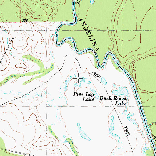 Topographic Map of Pine Log Lake, TX