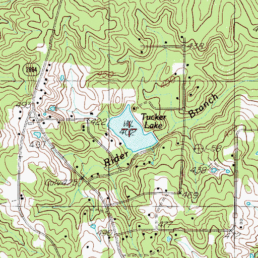 Topographic Map of Tucker Lake, TX