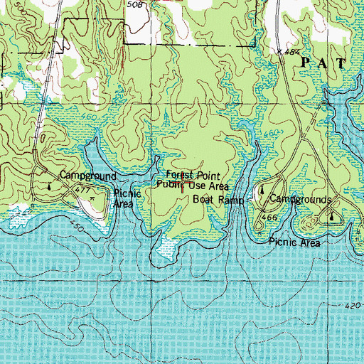 Topographic Map of Forest Point, TX