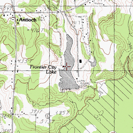 Topographic Map of Frontier City Lake, TX