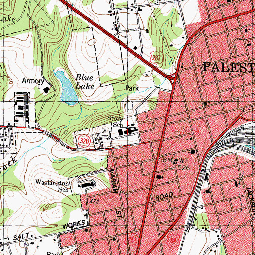 Topographic Map of Story School, TX