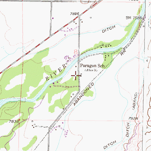 Topographic Map of Paragon School, CO
