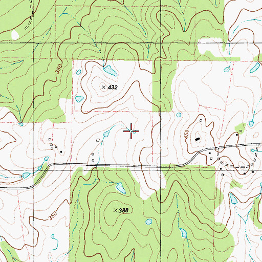 Topographic Map of Red Branch, TX