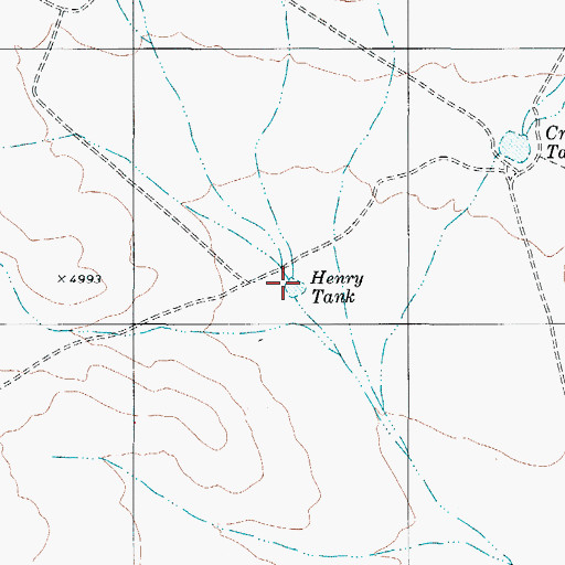 Topographic Map of Henry Tank, TX