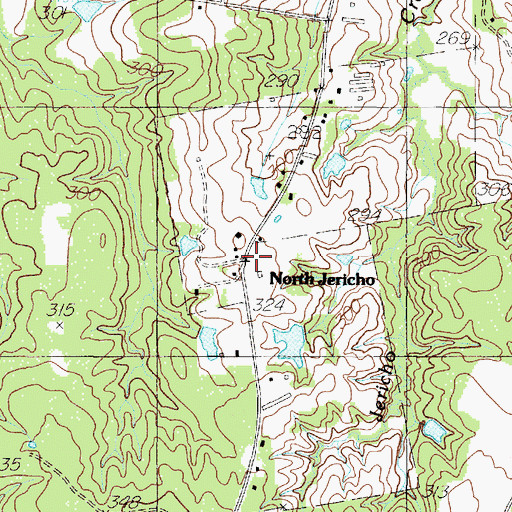 Topographic Map of North Jericho, TX
