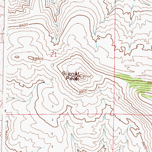 Topographic Map of Signal Peak, CO