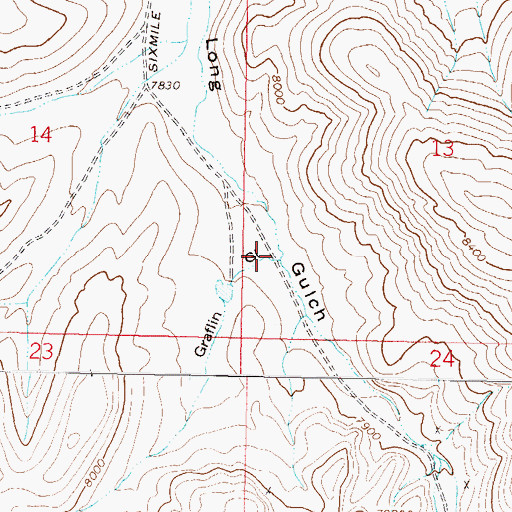 Topographic Map of Graflin Gulch, CO
