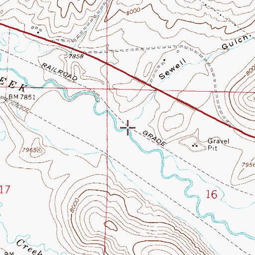 Topographic Map of Sewell Gulch, CO