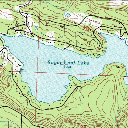 Topographic Map of Sugar Loaf Lake, AR