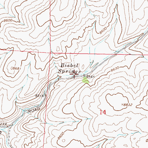 Topographic Map of Biebel Springs, CO