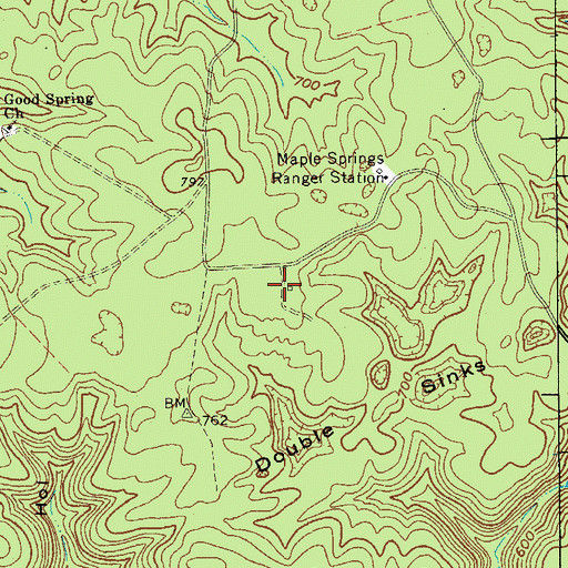 Topographic Map of Maple Springs Group Campground, KY