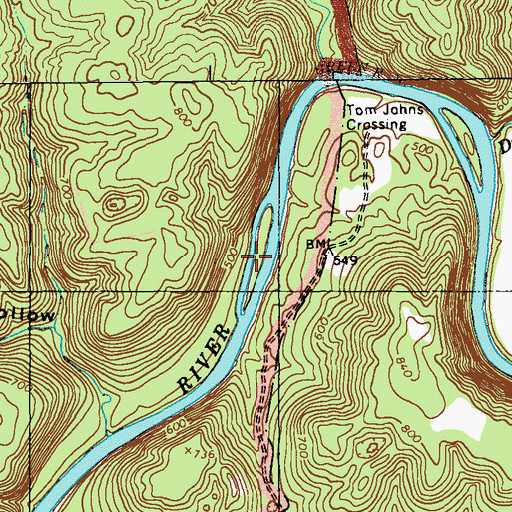 Topographic Map of Lucky Island, KY
