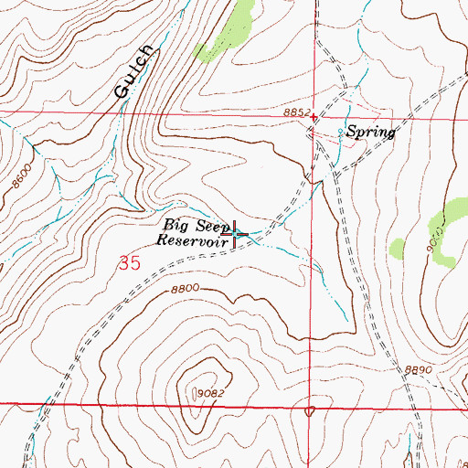Topographic Map of Big Seep Reservoir, CO