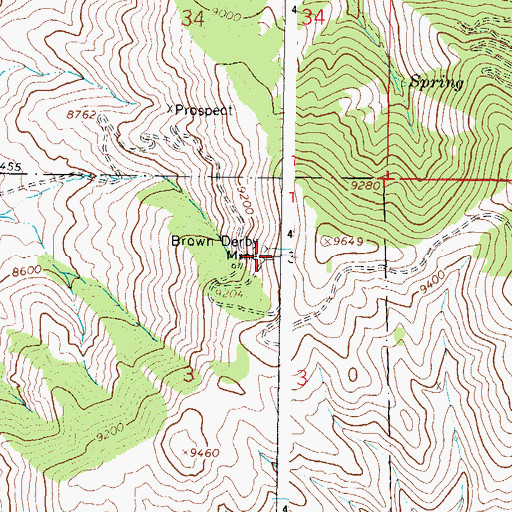 Topographic Map of Brown Derby Mine, CO