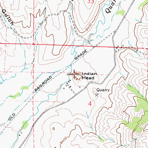 Topographic Map of Indian Head, CO