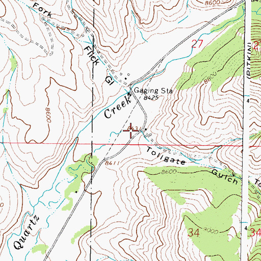 Topographic Map of Tollgate Gulch, CO