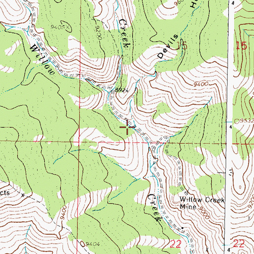 Topographic Map of Devils Hole Gulch, CO