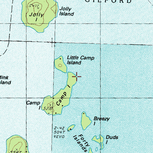 Topographic Map of Camp Islands, NH