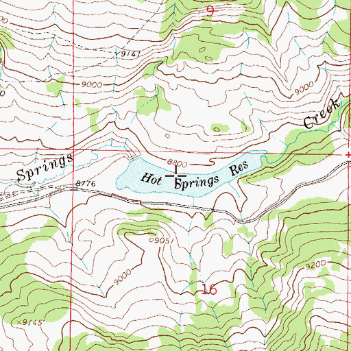 Topographic Map of Hot Springs Reservoir, CO