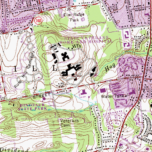 Topographic Map of Veterans Home and Hospital, CT