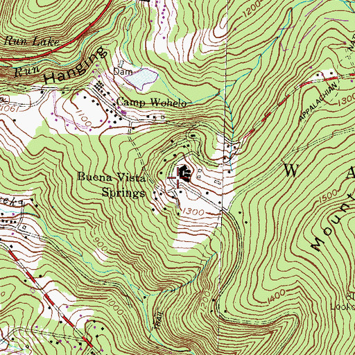 Topographic Map of Buena Vista Spring Post Office (historical), PA