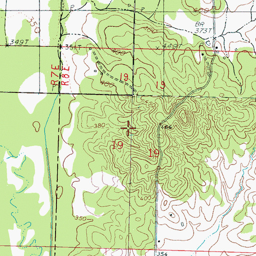 Topographic Map of Peebles Cemetery, MS