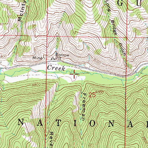 Topographic Map of Freeman Gulch, CO
