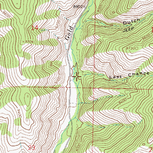 Topographic Map of Last Chance Gulch, CO