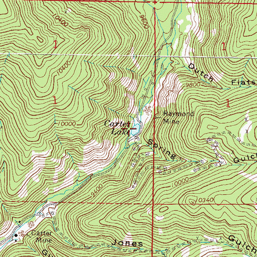 Topographic Map of Carter Lake, CO