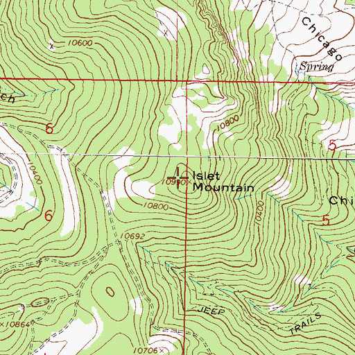 Topographic Map of Islet Mountain, CO