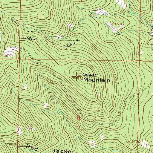 Topographic Map of West Mountain, CO