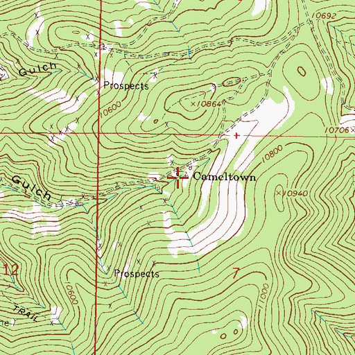 Topographic Map of Campbelltown (historical), CO