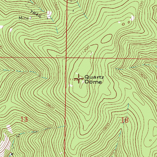 Topographic Map of Quartz Dome, CO