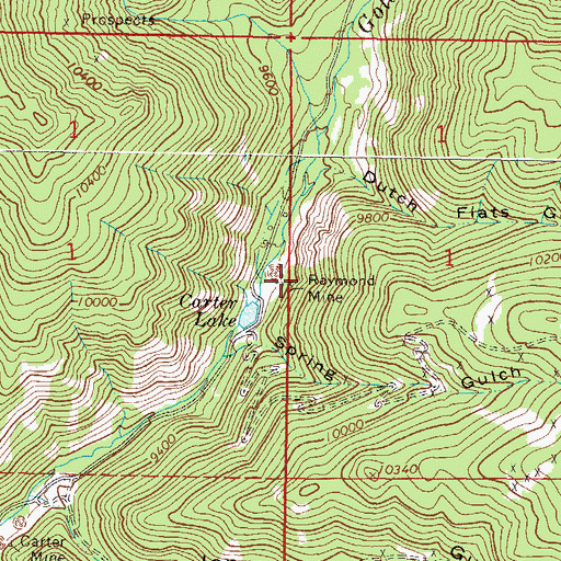Topographic Map of Raymond Mine, CO