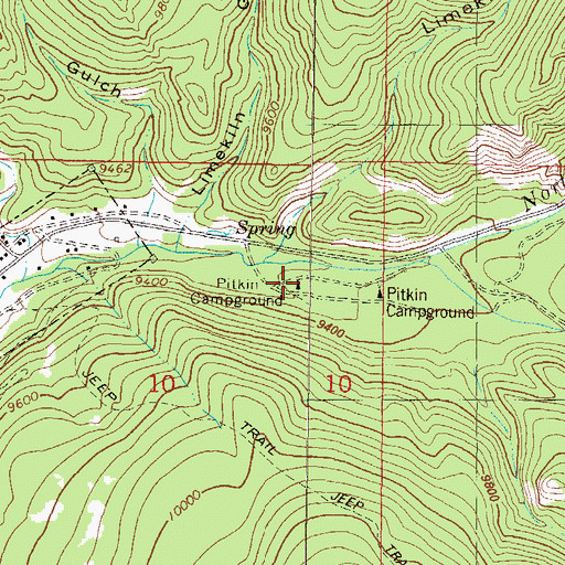 Topographic Map of Pitkin Campground, CO