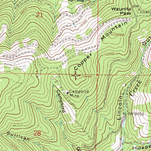 Topographic Map of Copper Mountain, CO